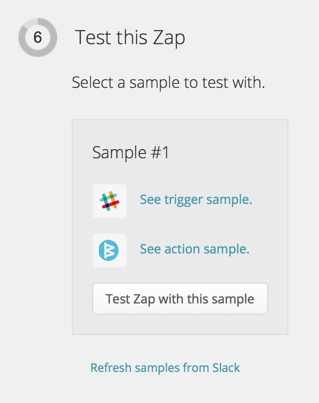 Screenshot: Zapier Integration Setup