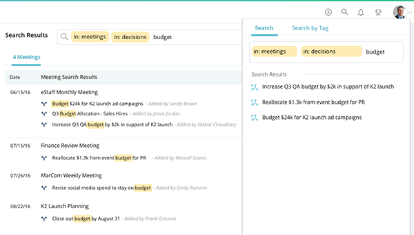 Meeting Decisions Search