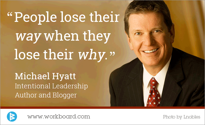 'People lose their way when they lose their why.' - Michael Hyatt, Blogger