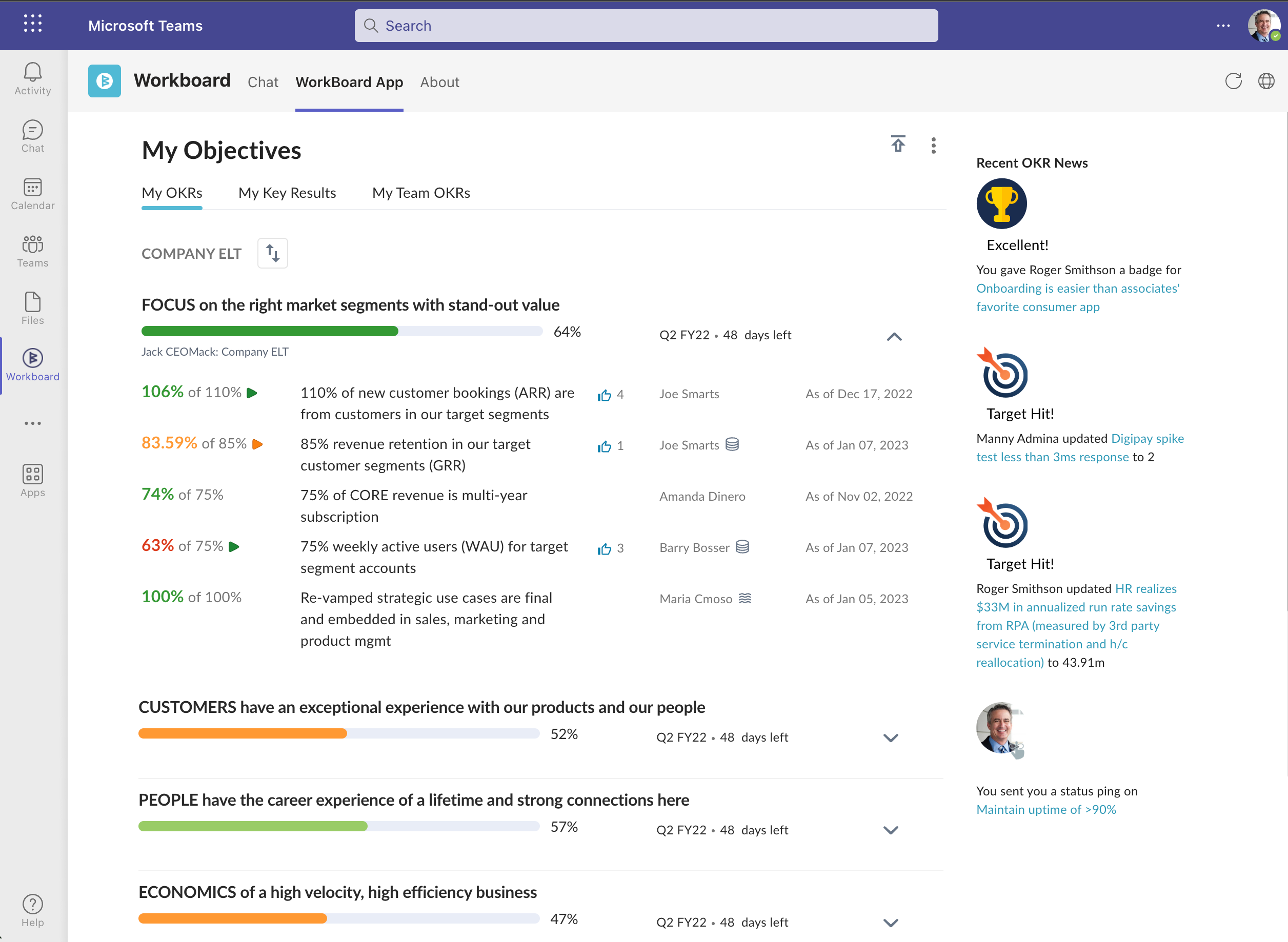 WorkBoard in Microsoft Teams