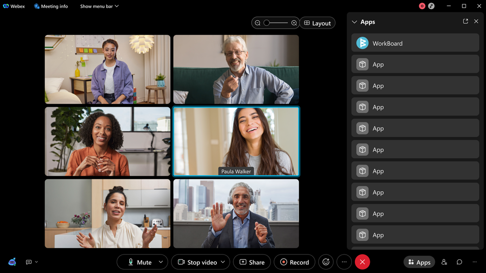 WorkBoard in the Webex Apps menu