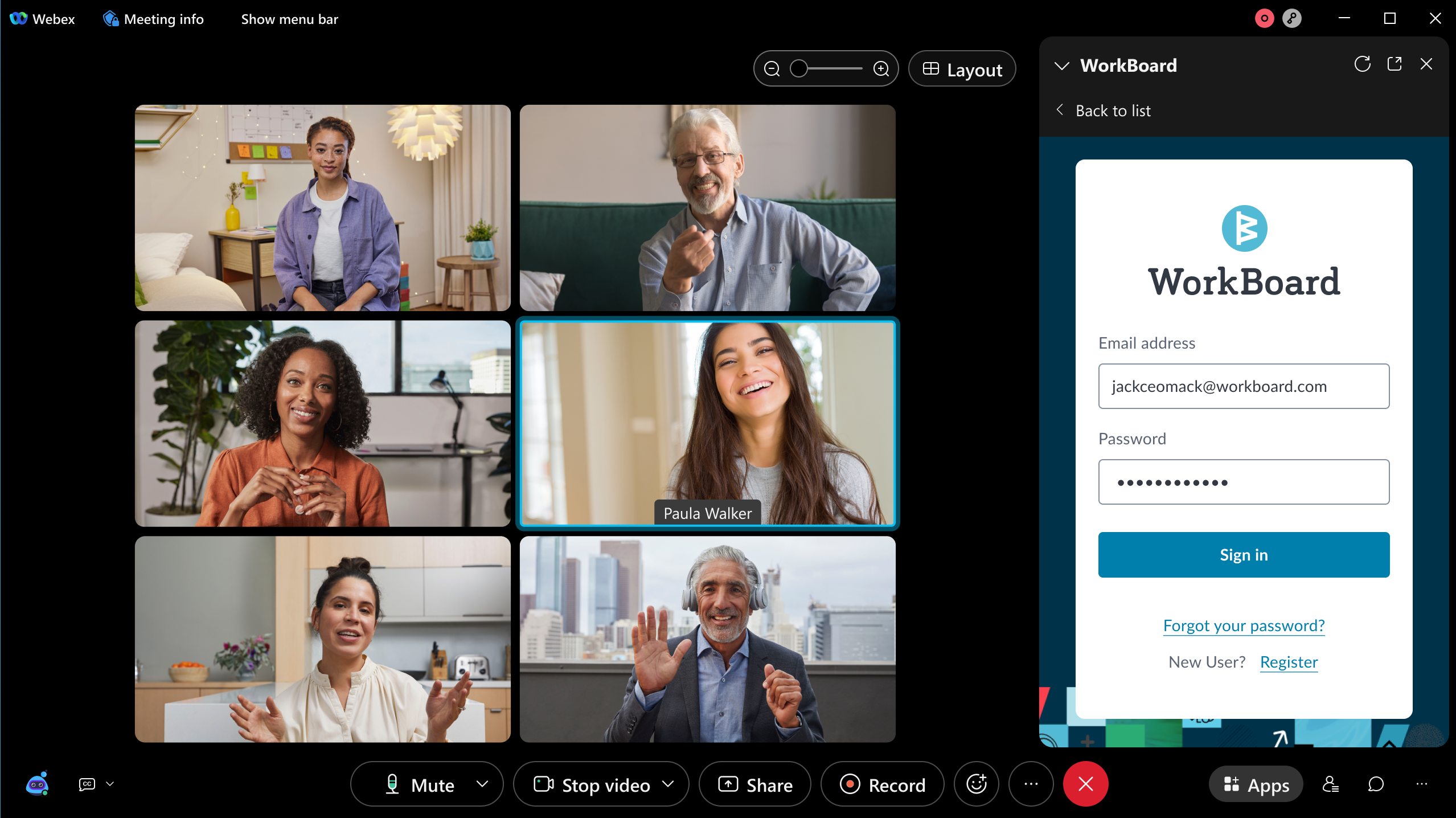 Log in to WorkBoard