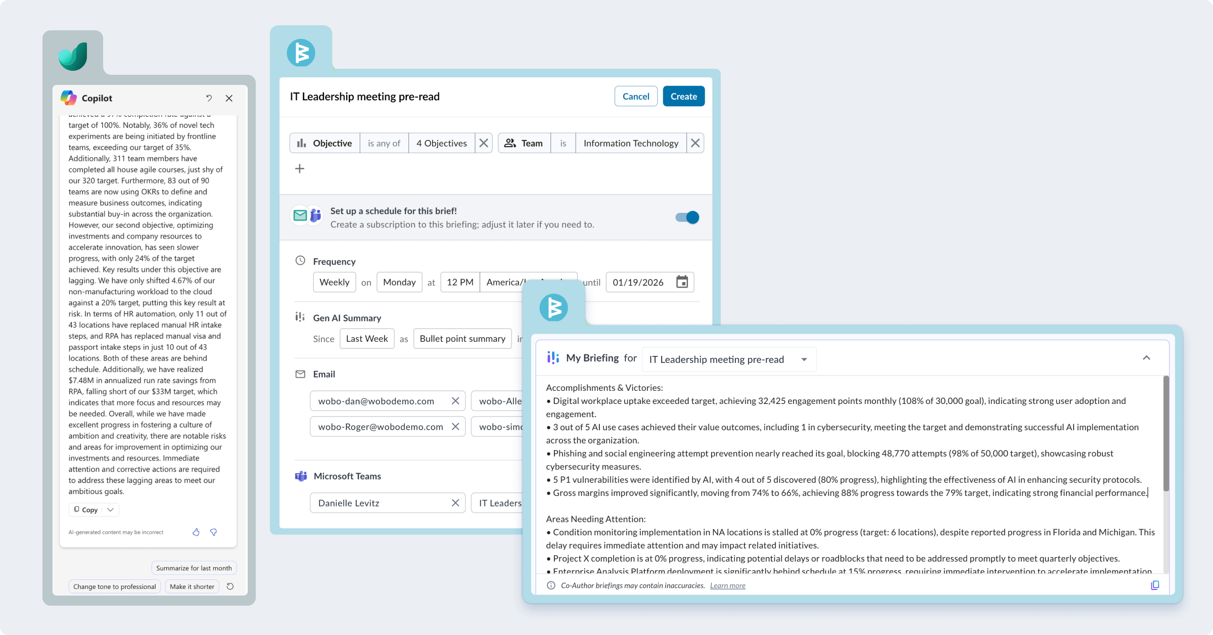 AI generated progress summaries